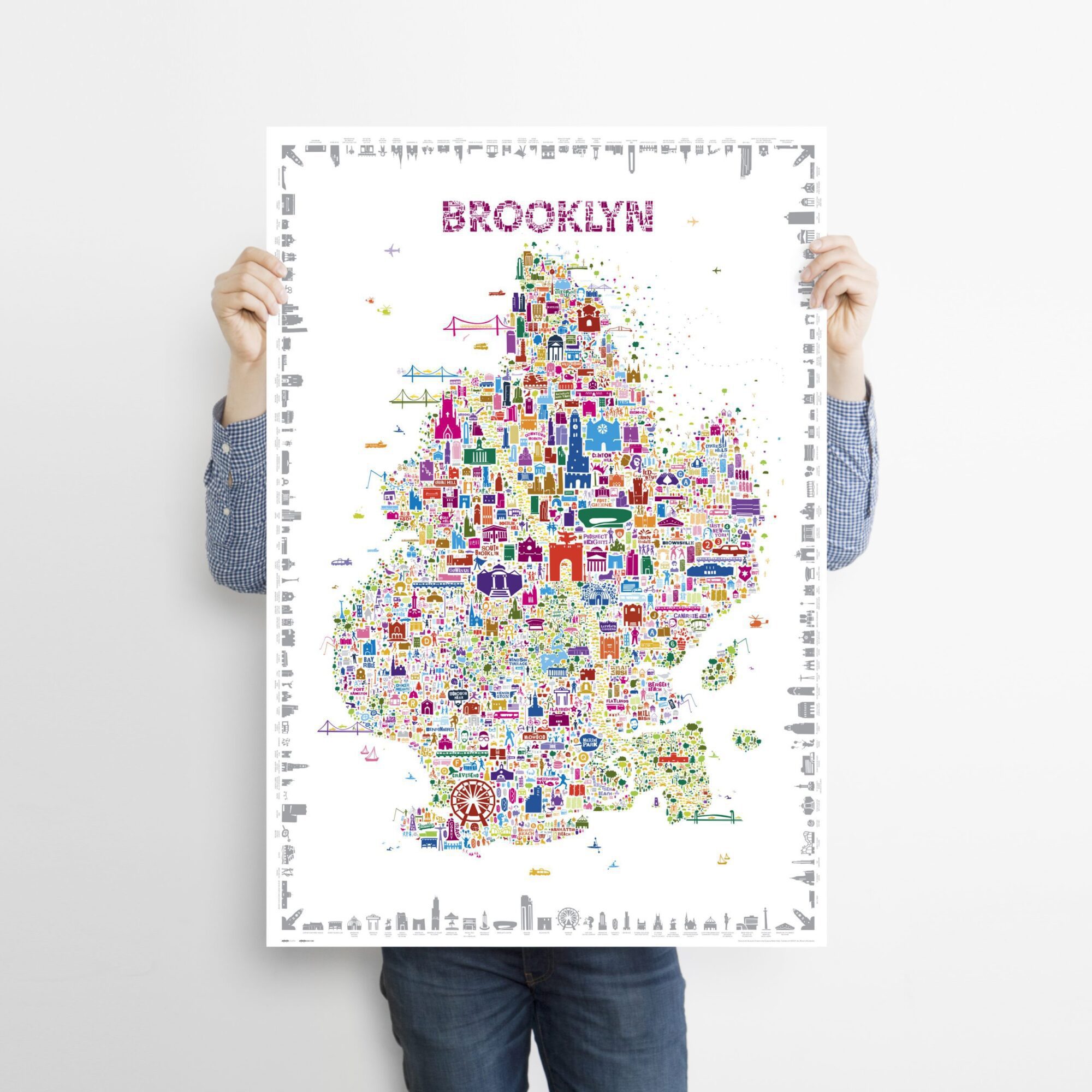 Iconic Brooklyn Neighborhood Poster Print Artwork Wall Art