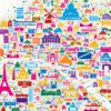 Iconic Paris Map Poster Print Wall Art artwork