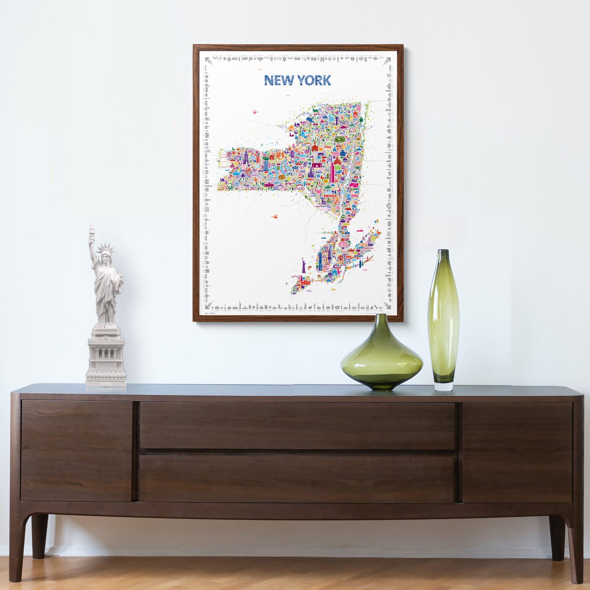 new york state print poster wall art decor modern colorful artwork decor for home office living room bedroom foyer