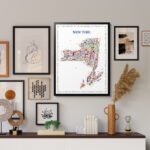 new york state print poster wall art decor modern colorful artwork decor for home office living room bedroom foyer collection
