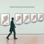 Iconic Staten Island Poster Artwork Home Walls Kitchen Farmhouse Apartment House Decoration Sleek Designer Wall Art of Trendy Colorful Fun NYC Borough Map City Fashion Decor Vintage Travel Posters Cool Maps Gift Souvenir Paper Prints For Office Dorm