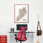 Iconic Staten Island Map Modern Poster Print for Living Room Bedroom Office Dorm Kitchen Trendy Fun Colorful Artwork Prints NYC Aesthetic Style Home Decor Posters Large Vintage Cool Wall Art Perfect Housewarming Holiday Moving Gift Artistic Souvenir