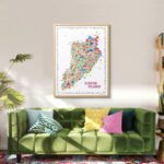 Iconic Staten Island Poster Artwork Home Office Bedroom Walls Unique Designer Wall Art Trendy Colorful NYC Borough Map City Fashion Cool Decor Vintage Travel Posters Maps Perfect Holiday Gift Souvenir Paper Prints For Kids Room College Dorm Nursery