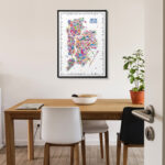 Iconic new york five boroughs Poster NYC Artwork for Home Office Bedroom Kitchen Kids Room Walls Designer Wall Art of Trendy Colorful Map Fashion Decor Travel Posters Vintage Gift Souvenir Paper Prints bronx brooklyn queens manhattan staten island