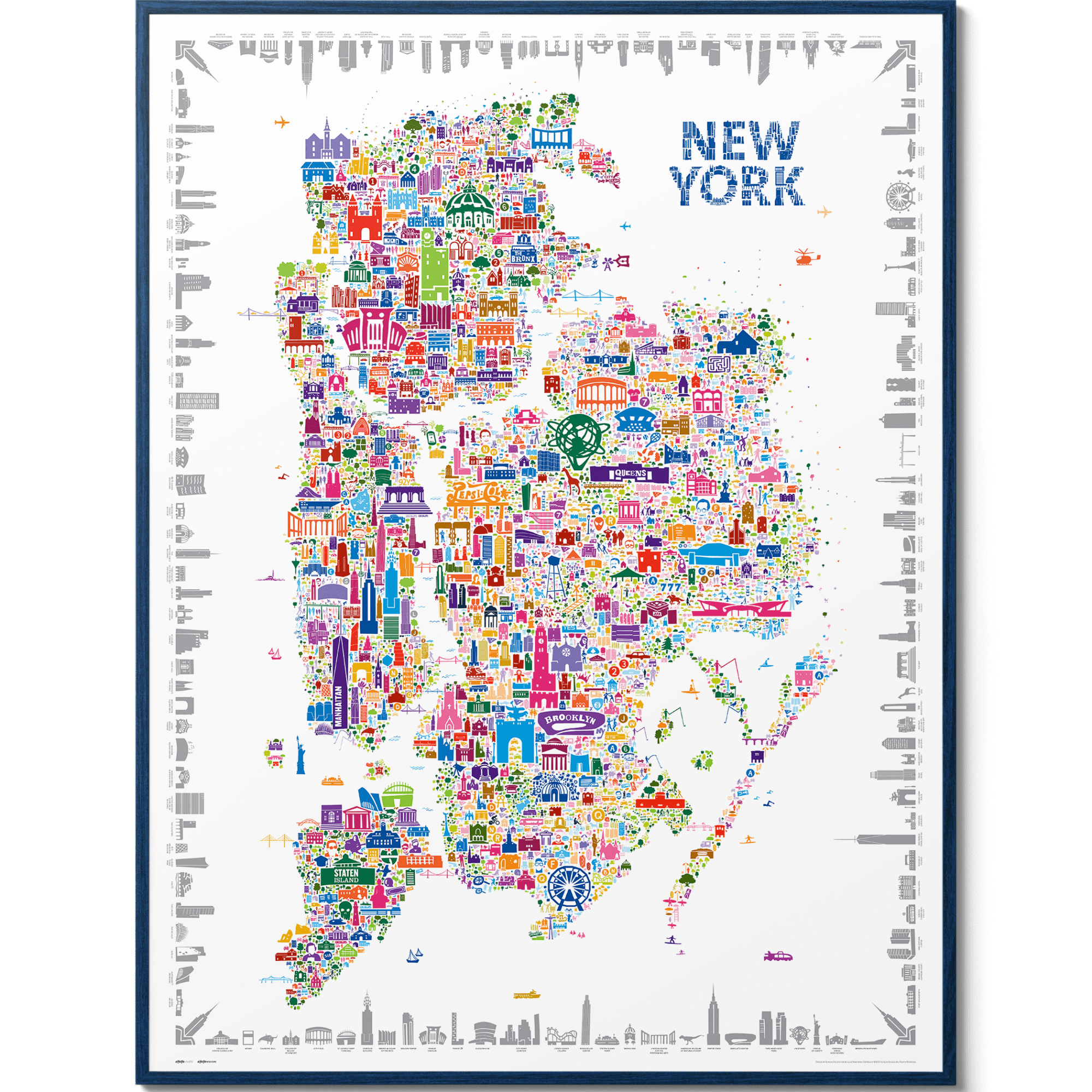 Iconic NYC All Boroughs Poster