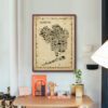 Iconic Queens Wall Art Poster – Antique Sepia Edition – Artwork Print Vintage Map of Queens NYC for Home living room dorm farmhouse kitchen entryway or Office Décor | Retro New York NY Gift