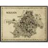 Iconic Kolkata Wall Art Gallery Poster – Vintage Antique Sepia Special Ed. – Retro Artistic Print Map of City of Joy for Home bedroom living room or Office Room Décor | Gift Calcutta India