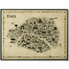 Iconic Paris Wall Art Poster — Vintage Sepia Edition | Retro Antique Print Map of French Capital for Home Office living room kitchen farmhouse Décor | Gift Designer Artwork