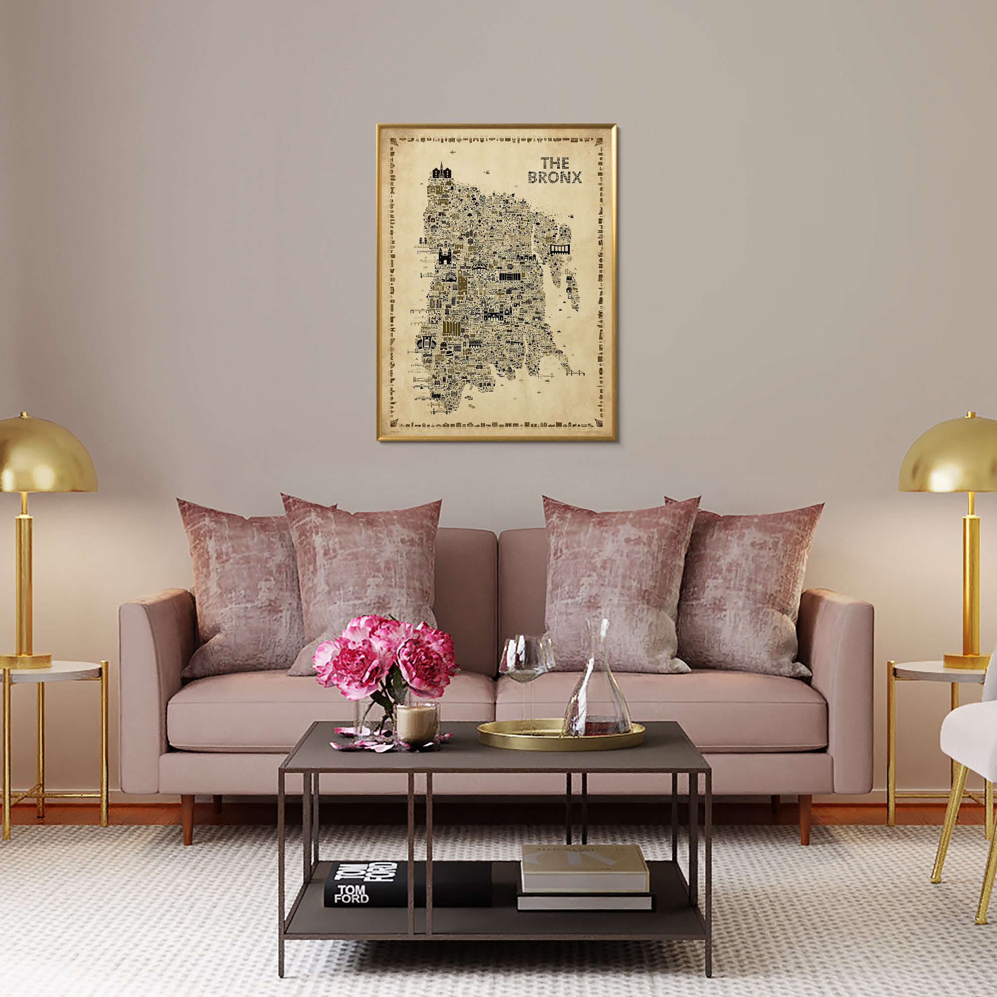 Iconic El Bronx Wall Art Poster Unframed – Antique Sepia Edition – Artwork Retro Print Vintage Map of NYC Borough | Gift for Home bedroom entryway foyer living room dorm farmhouse or Office Décor available in 6 sizes