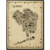 Iconic Queens Wall Art Poster – Antique Sepia Edition – Artwork Print Vintage Map of Queens NYC for Home or Office Décor | Retro NYC NY Gift
