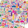 Iconic New Jersey colorful Wall Art Poster – Art Print Map of NJ for Home living room dorm kitchen entryway kids room or Office Wall Décor – Colorful Garden State Landmarks and Legends