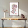 Iconic New Jersey Wall Art Poster – Art Print Map of NJ for Home or Office Wall Décor – Colorful Garden State Landmarks and Legends